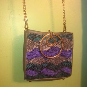 Multi-color snake skin bag